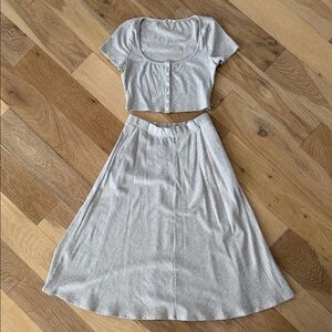 Reformation Ribbed Skirt Set